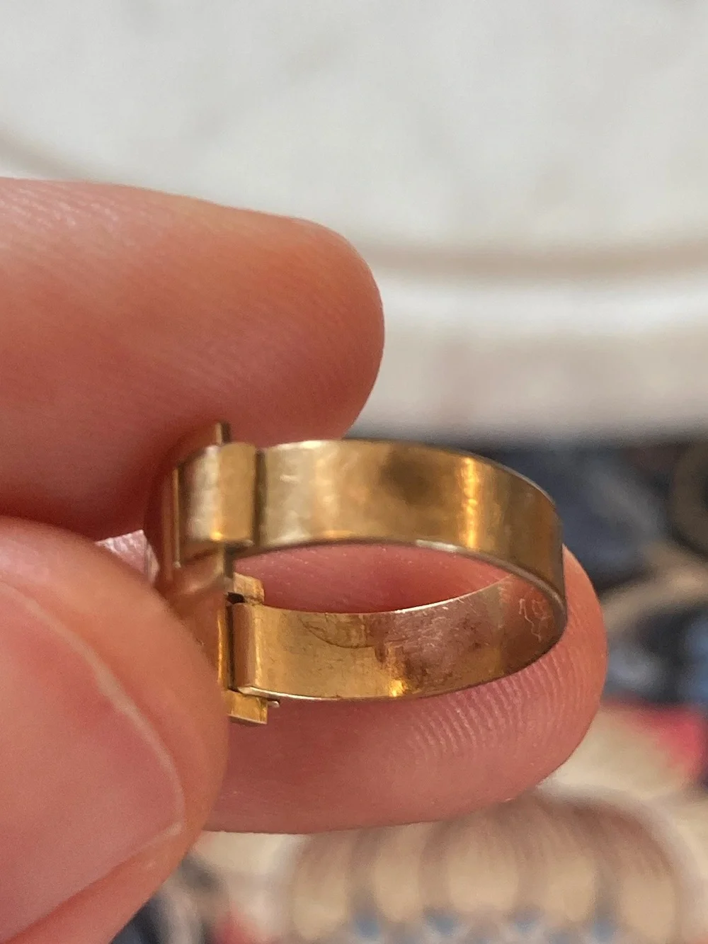 Antique “CR” Monogram Gold-Filled Ring Signed Maker’s Mark